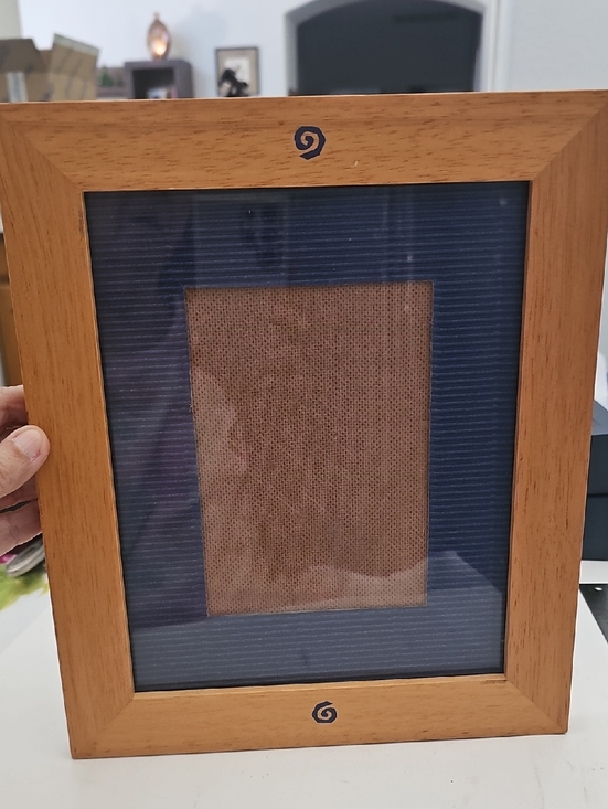 Other - Wooden Photo Frame with Navy Mat 10 X 12 Od. 4 X 6 Pic Or